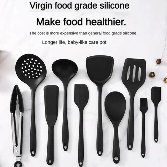 1/10PCS Food-Grade Silicone Kitchen Tools Set, Heat-Resistant Slotted Spoon for Non-Stick Cookware & Hot Pot, Multi-Use Strainer from PriceLows™