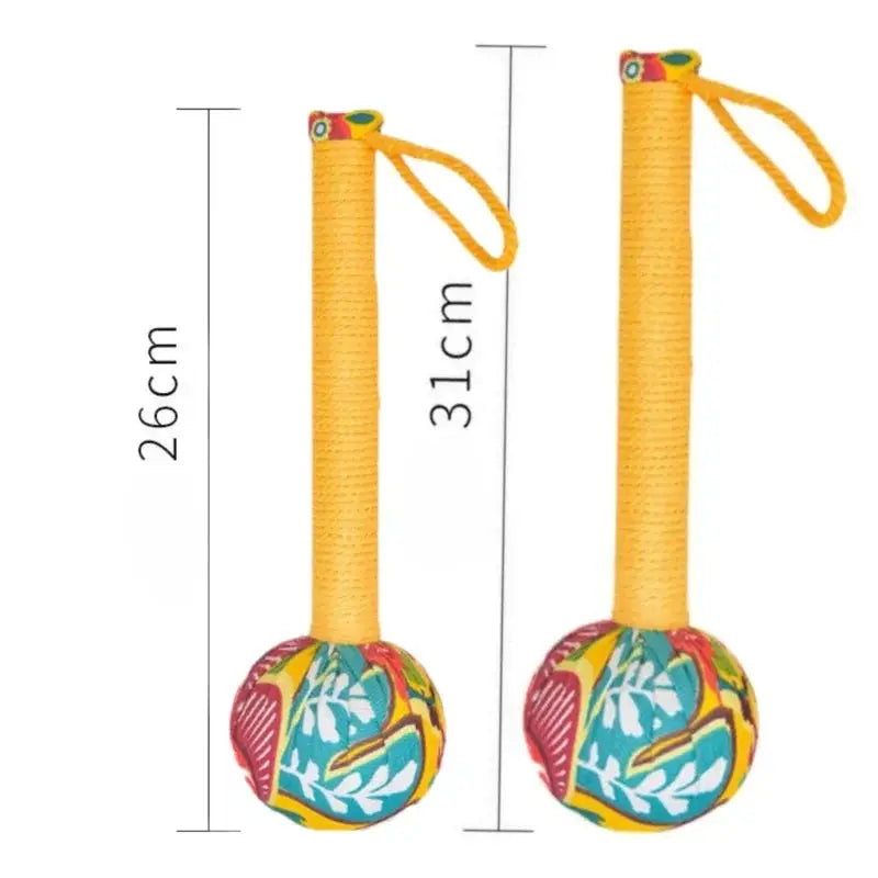 Long Handled Wormwood Massage Hammer | Green Yellow Purple | Full Body Stress Relief Tool