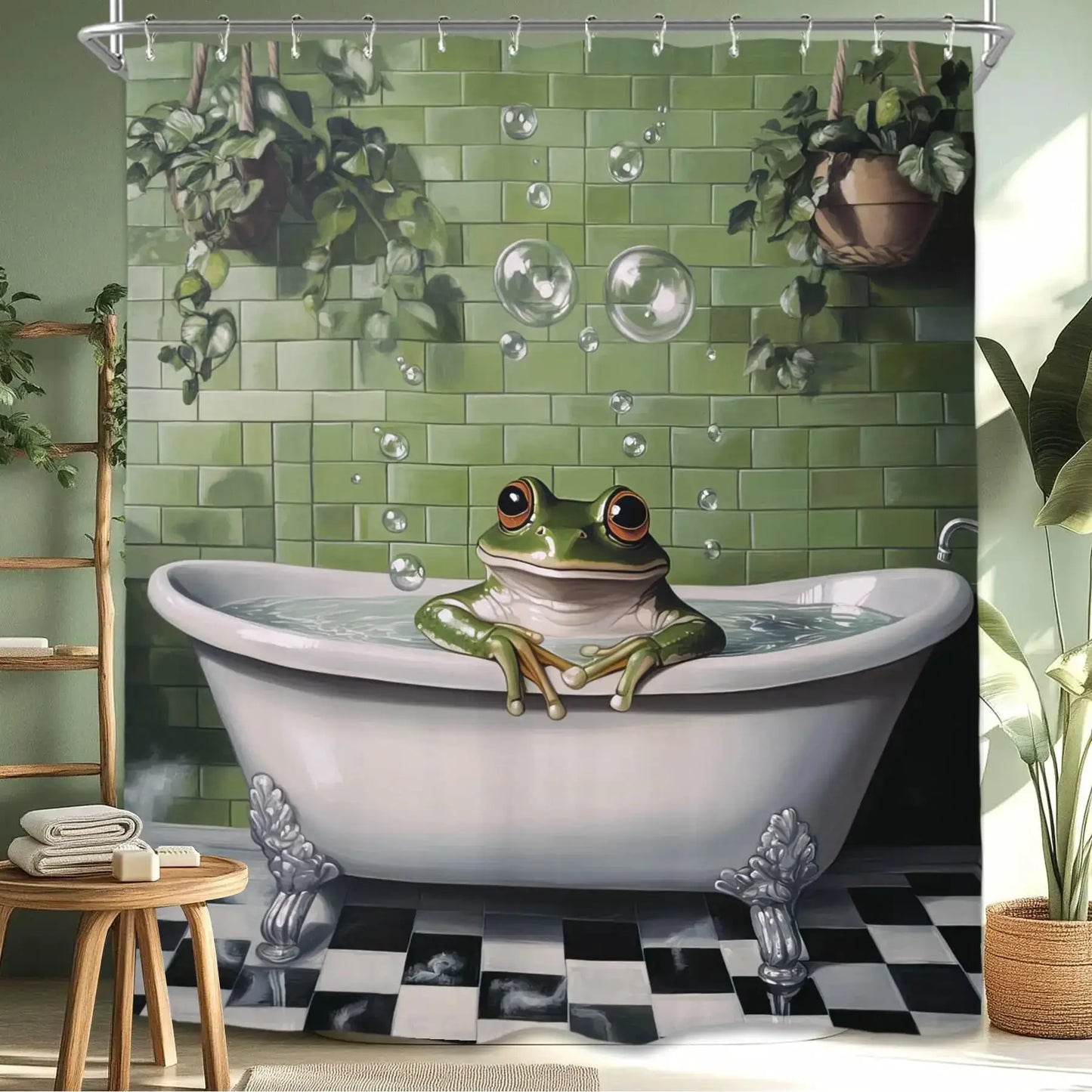 Funny Dog Shower Curtain Set Bathroom Bulldog Labrador Vintage Retro Hilarious Animal Waterproof Bathroom Curtain with 12 Hooks from PriceLows™