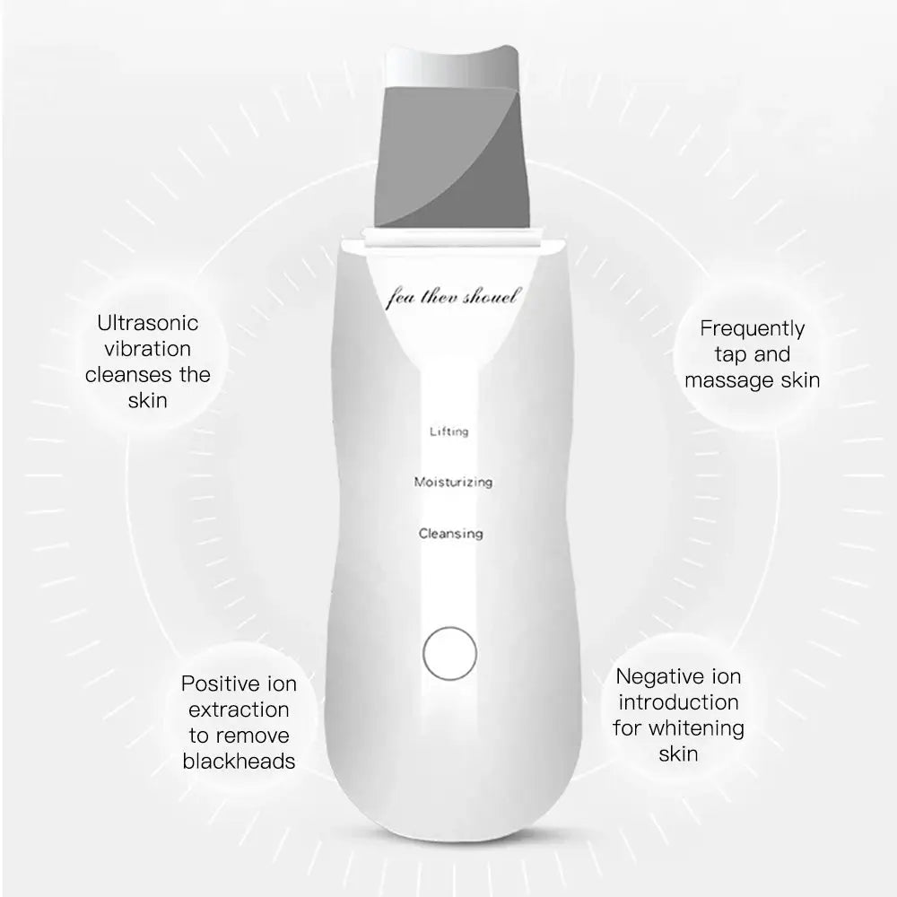 Ultrasonic Skin Scrubber Peeling Blackhead Remover Deep Face Cleaning Acne Pore Cleaner Facial Shovel Cleanser EMS Microcurrent from PriceLows™