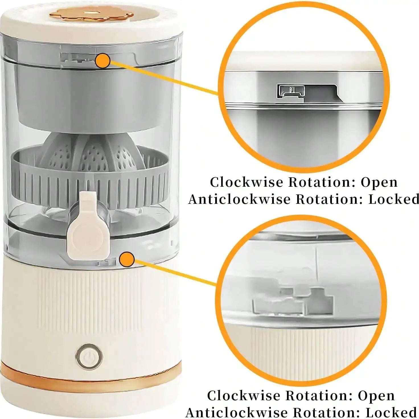 Portable USB Rechargeable Citrus Juicer, 20 Seconds Fast Juicing Mini Extractor Detachable Washable Fruit Squeezer for Travel Kitchen from PriceLows™