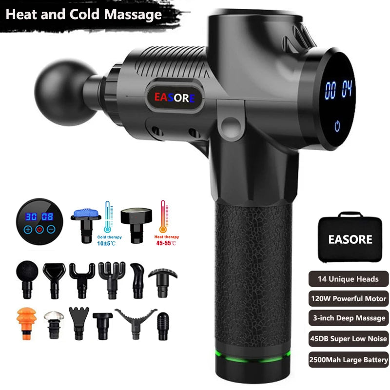 Massage Gun | 24V Thermal Heat | 14 Heads | 2500mAh Battery