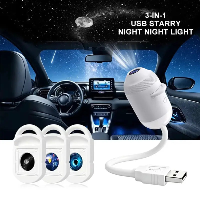 Starry Sky Projector Night Light | Usb Powered | 360 Degree Rotation