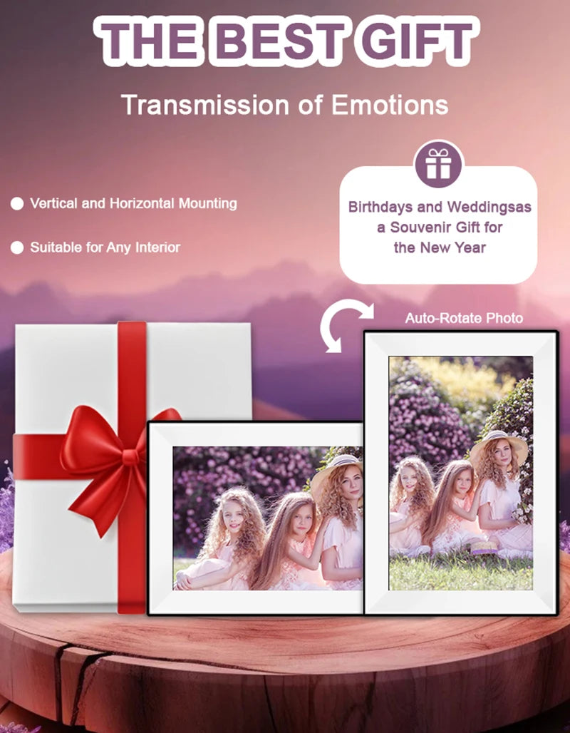 Digital Picture Frame | 10.1 Inch Display | 1280x800 IPS HD | 32GB WiFi