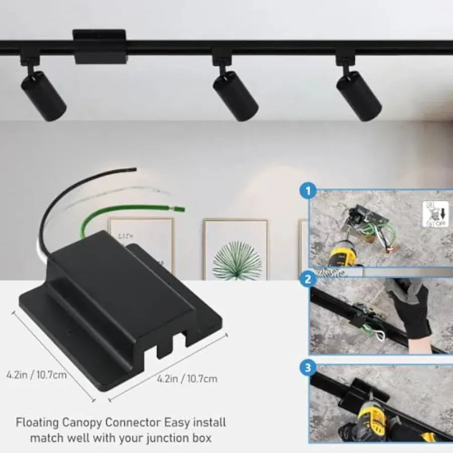 4-Light LED Track Lighting Kit with 3.3FT H Track Lighting Rails and Floating Canopy Connector GU10 Track Light Kit Modern Kitc from PriceLows™