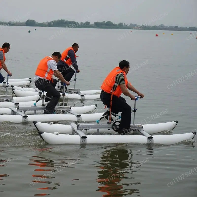 Water bicycle amusement boat unpowered pedal interactive amusement facilities and equipment from PriceLows™