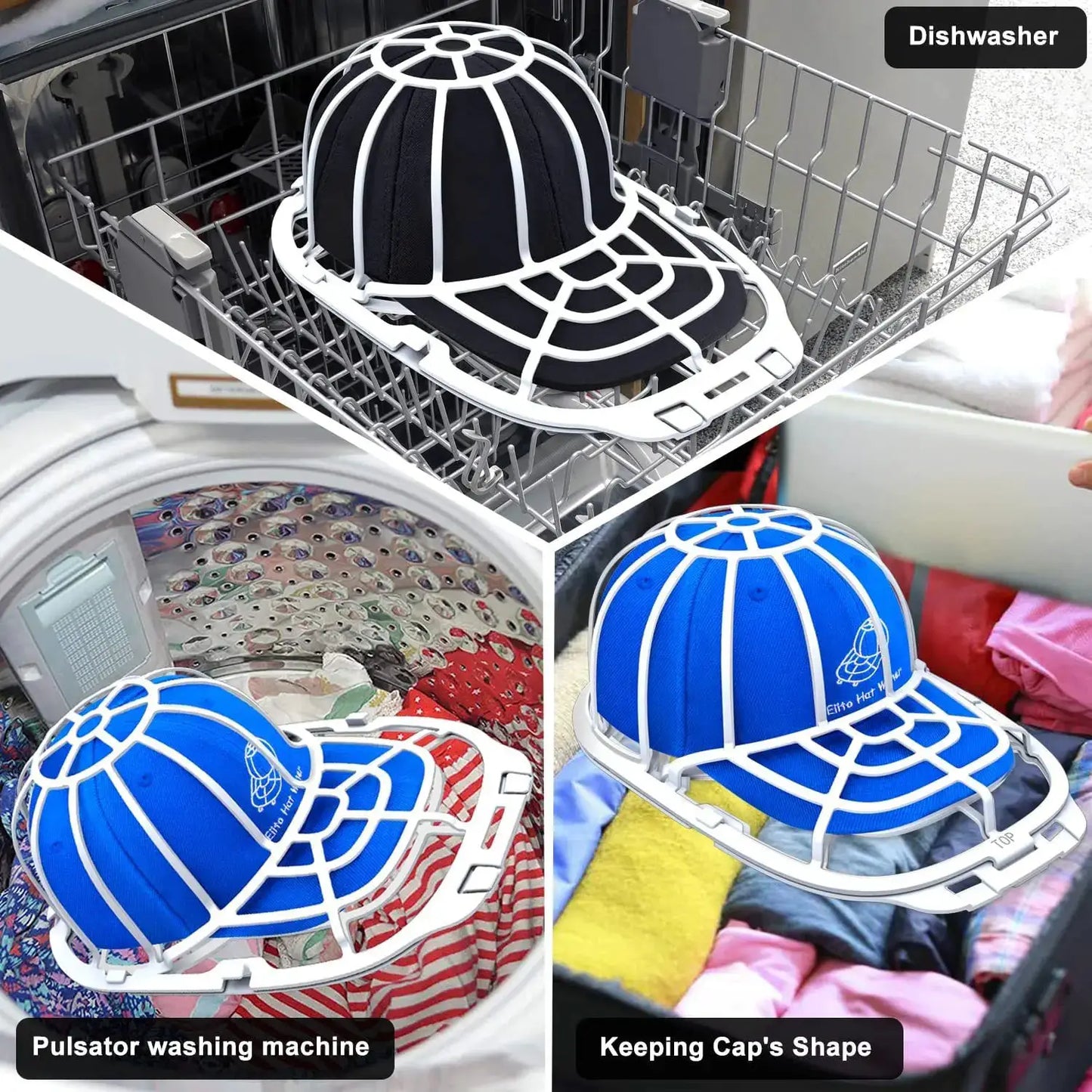Hat Washing Cage | Durable Pp Plastic | Anti Deformation | Universal Fit