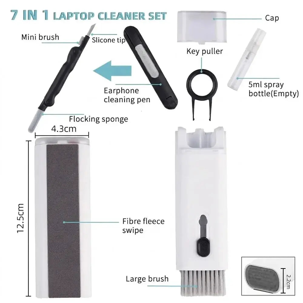 Keyboard Cleaning Kit | Keycap Puller And Screen Brush | 7 Piece Set For Tech