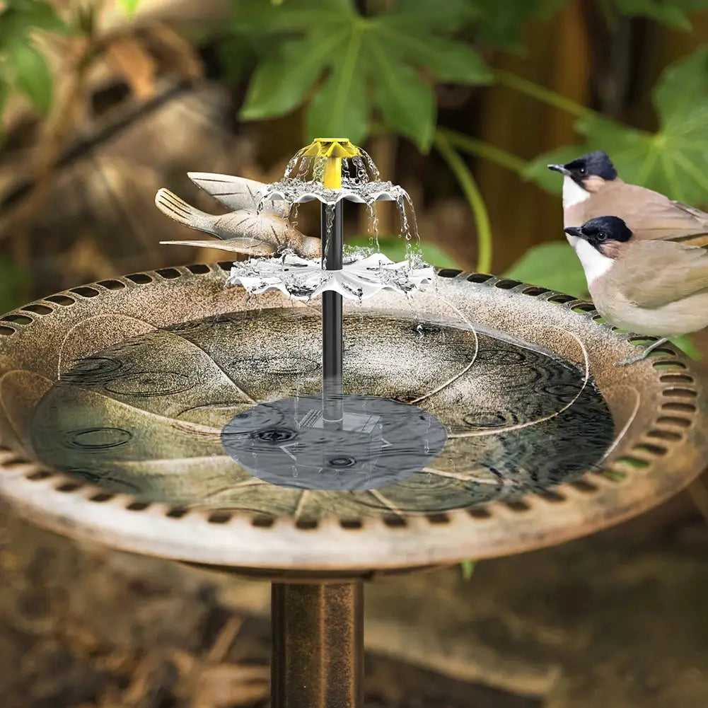 3-Tier Decorative Fountain with Solar Panel Water Fountain and Birdbath Water Fountain with Birdbath for Courtyard Patio Balcony from PriceLows™