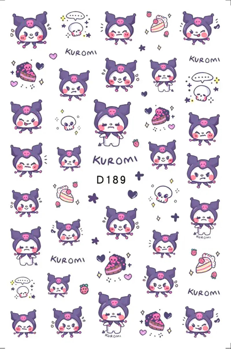 1PCS Cartoon Kawaii Pokémon Nail Stickers 3D Sanrio Hello Kitty Stickers For Nails Nails Accesories Anime Kuromi Nail Supplies from PriceLows™