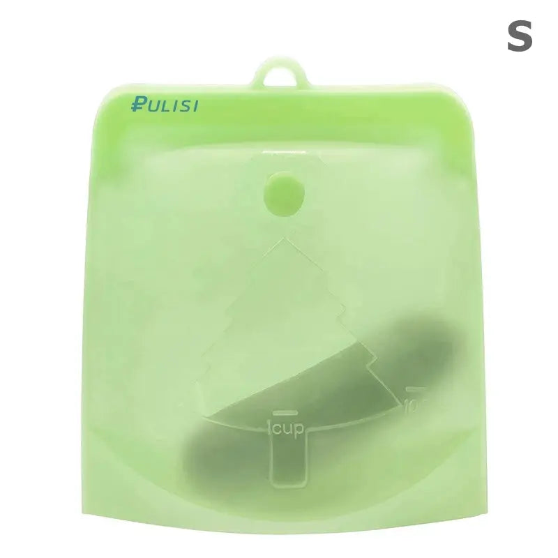 Silicone Reusable Food Bag | Capacities 500ml 1000ml 1500ml | Leakproof | Green