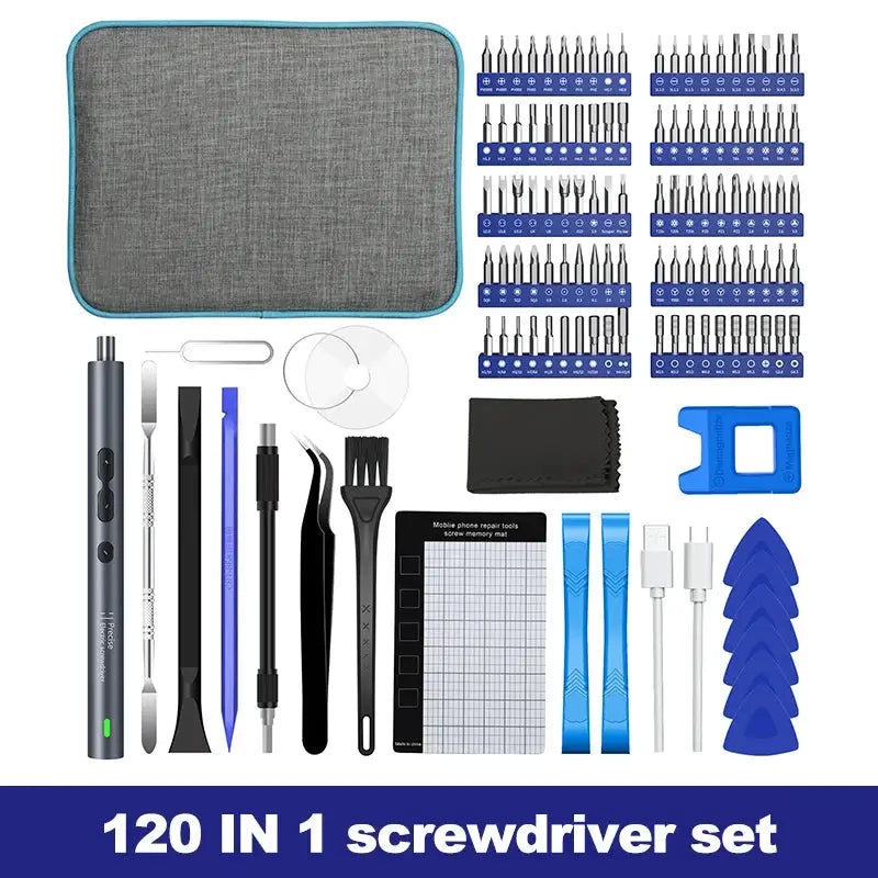 28/62/120 in 1 Electric Screwdriver Precision Set Power Tool Rechargeable Magnetic Small Bit for Xiaomi Mobile Cell Phone Repair from PriceLows™