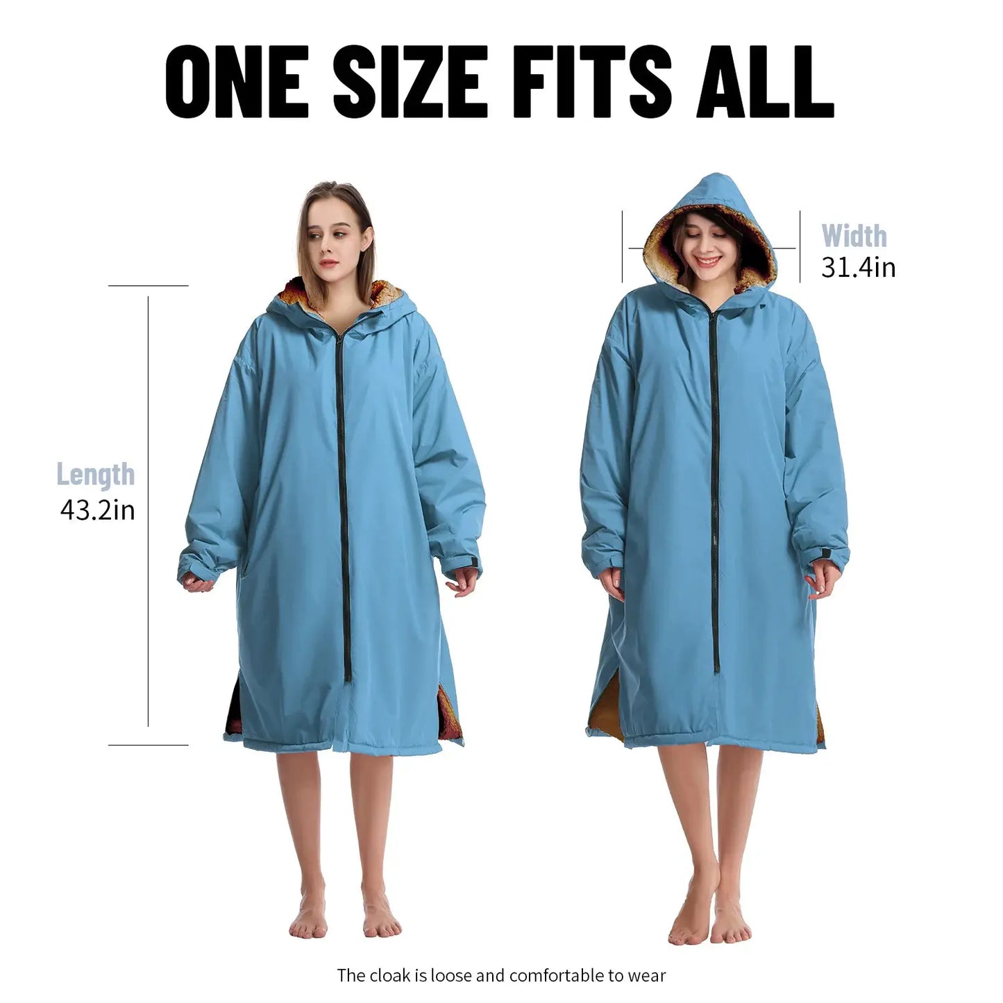 Quick Dry Changing Robe | Waterproof Soft Polyester | Navy Blue Red
