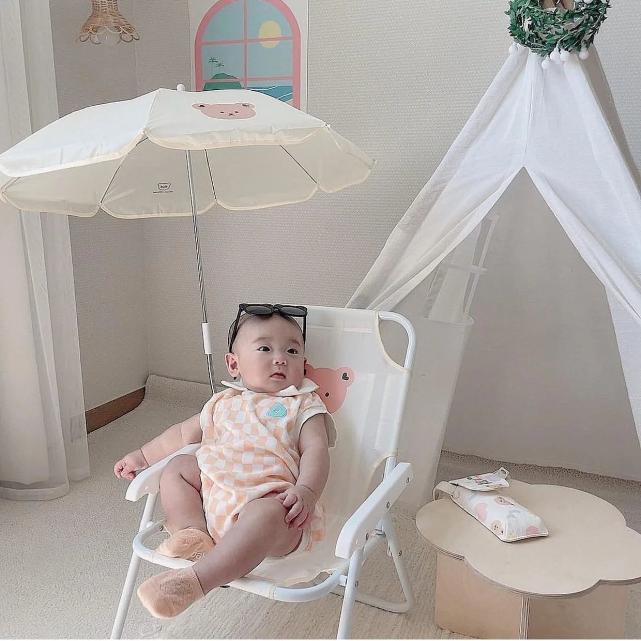 Children's Outdoor Beach Chair | Umbrella Included | Portable Folding | Colors