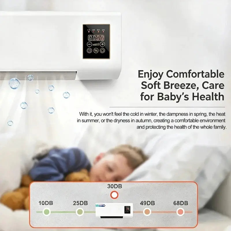 Electric Air Conditioner Fan Wall Mount Easy Temperature Timer Heating and Cooling Fan Space Heater Fan with Remote Control from PriceLows™