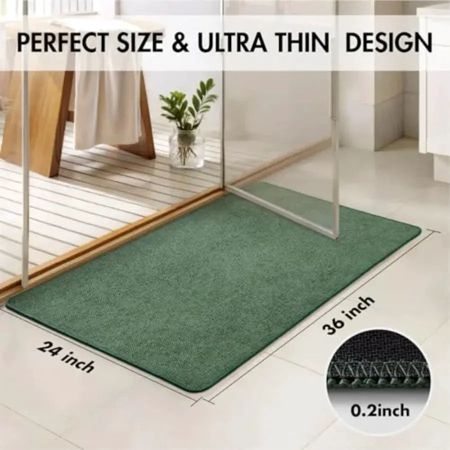 Set of 2 Ultra Thin Bathroom Rugs Rubber Bath Mats for Bathroom Non Slip Quick Dry Absorbent Bath Rug Machine Washable Fit Unde from PriceLows™