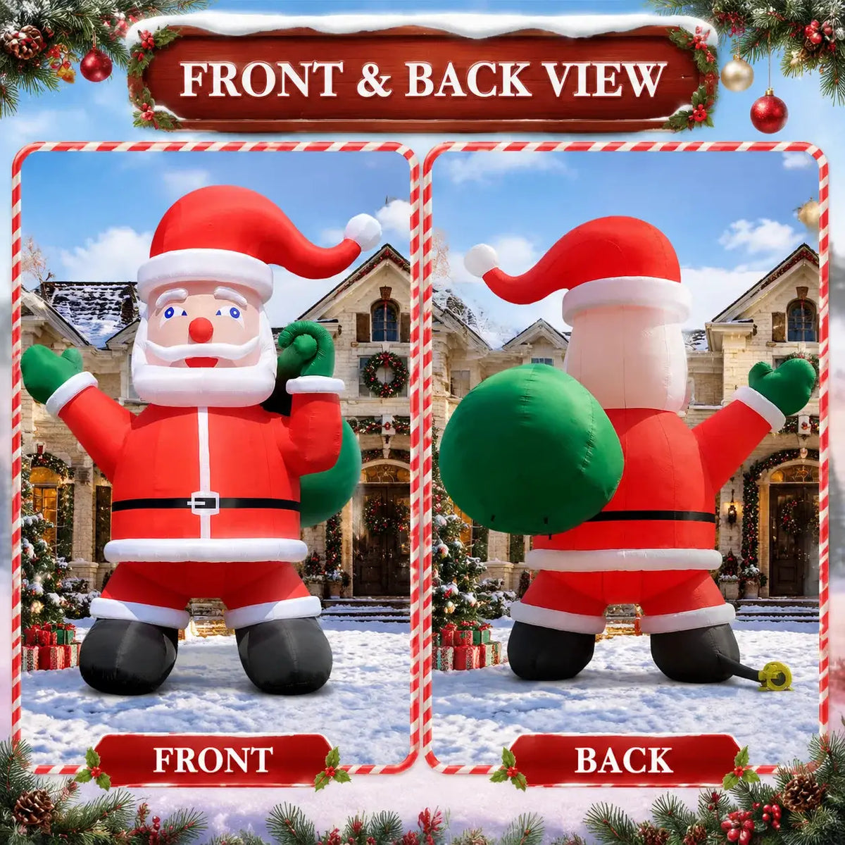 Inflatable Christmas Chimney | 28 Ft Or 33 Ft | Outdoor