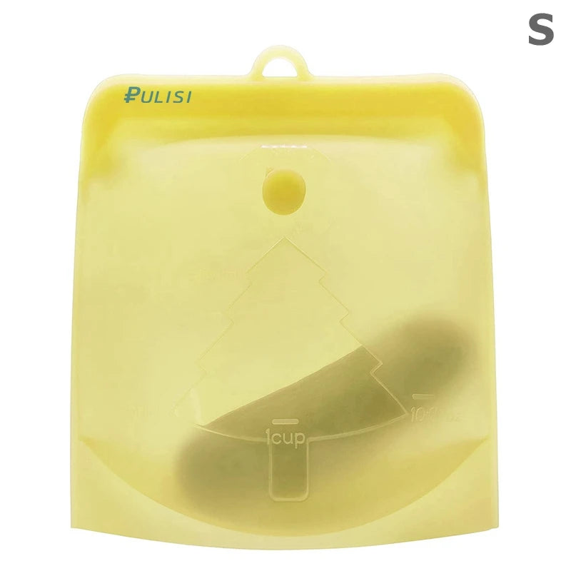 Silicone Reusable Food Bag | Capacities 500ml 1000ml 1500ml | Leakproof | Green