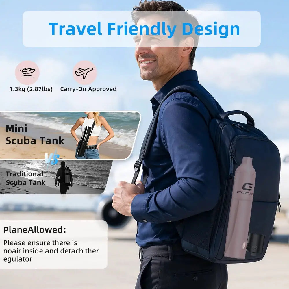 Mini Scuba Tank | 0.5L Capacity | Emergency Backup Air | Reusable Diving Tank