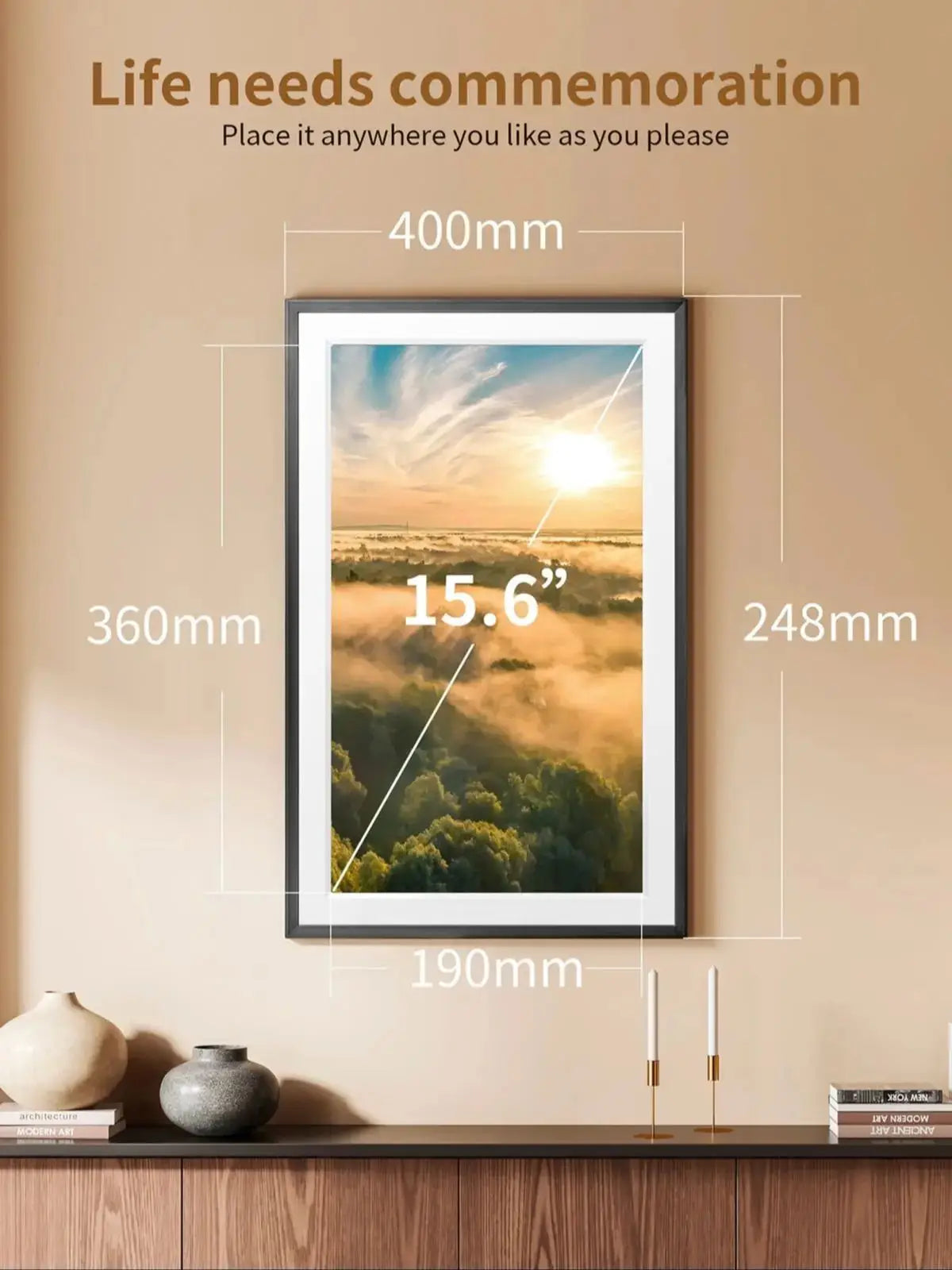 Digital Picture Frame | 64 GB Built-in Memory | 15.6 Inch IPS FHD