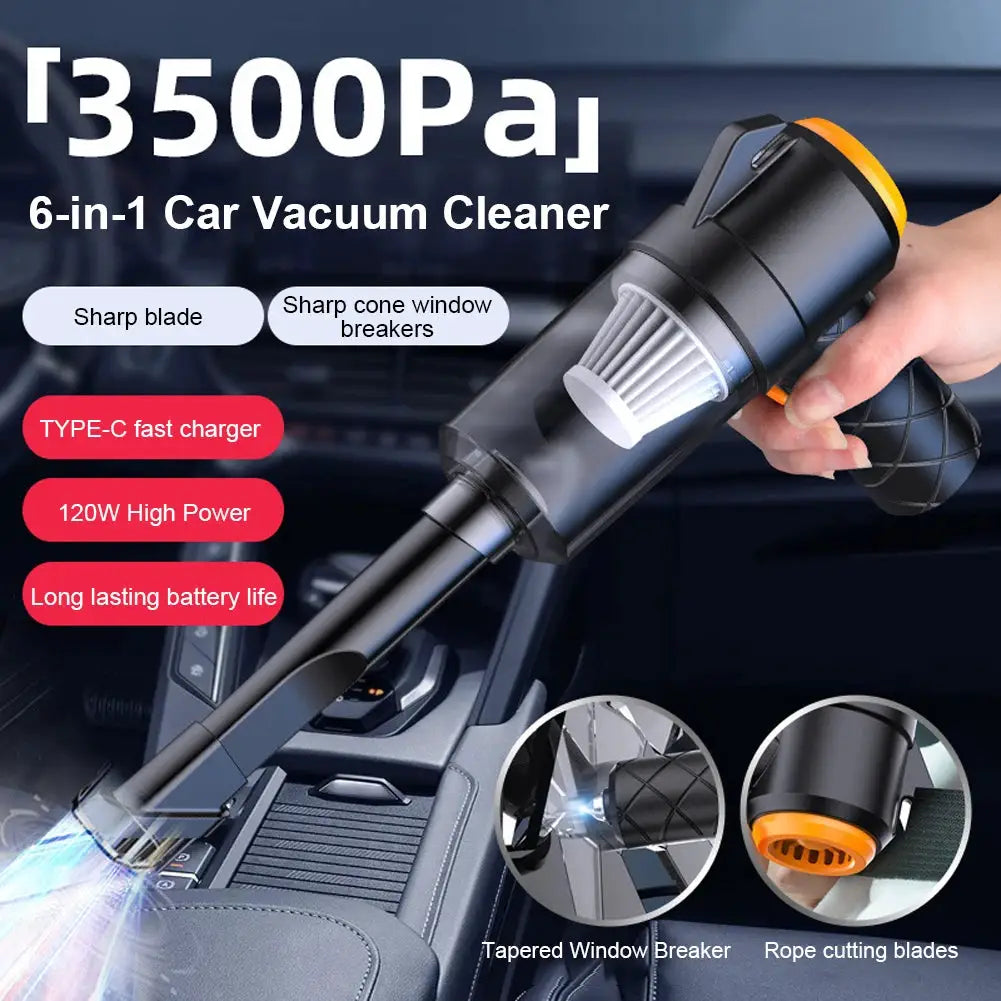 6 In 1 Blowing & Suction Vacuum Cleaner 3500PA Strong Suction Mini Handheld Cleaner Multifunctional for Car Home Office Cleaning from PriceLows™