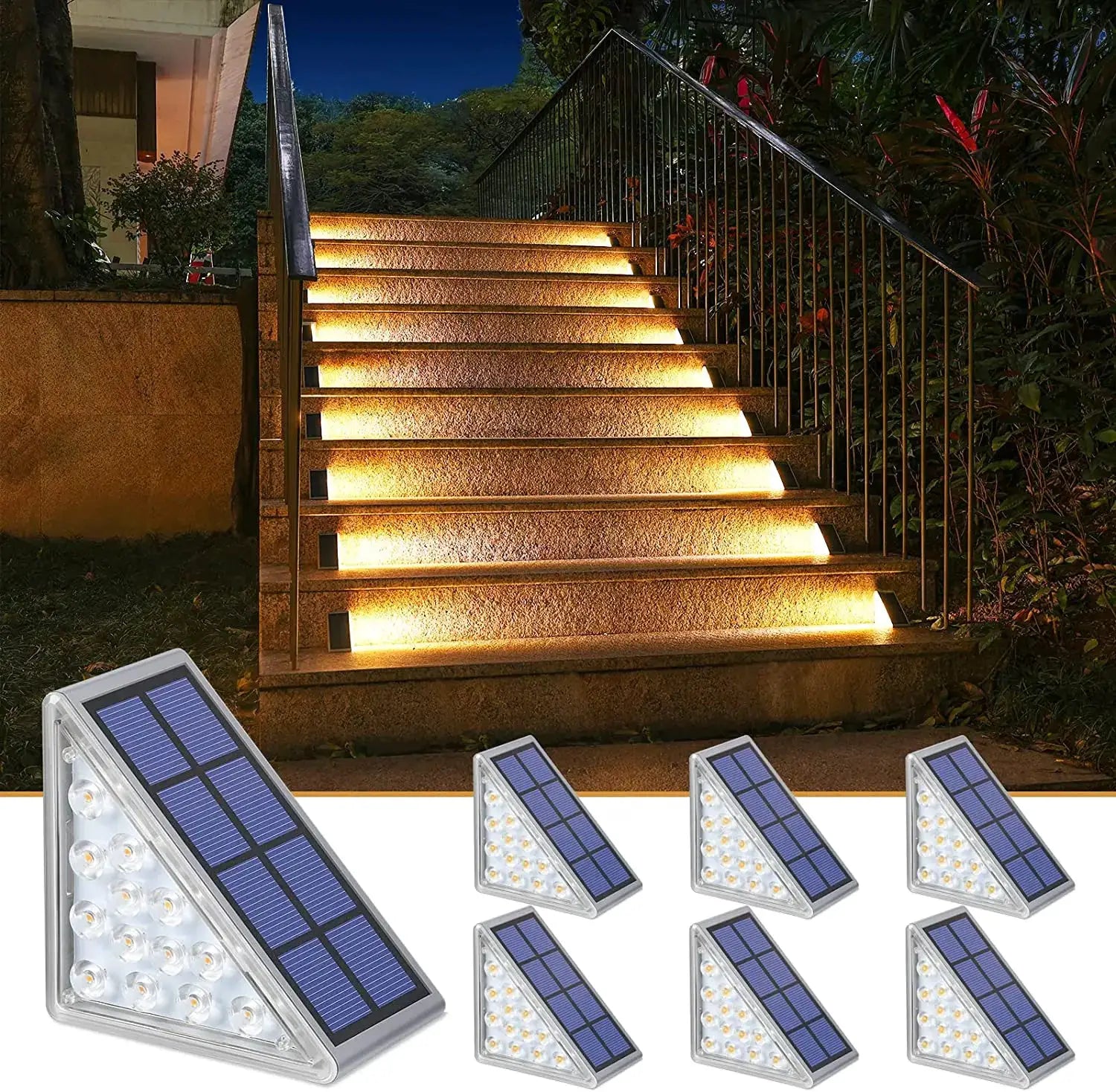 LED Step Lamp Stair Light Outdoor IP67 Waterproof Solar Light With Lens Anti-theft Design Decor Lighting For Garden Deck Path from PriceLows™