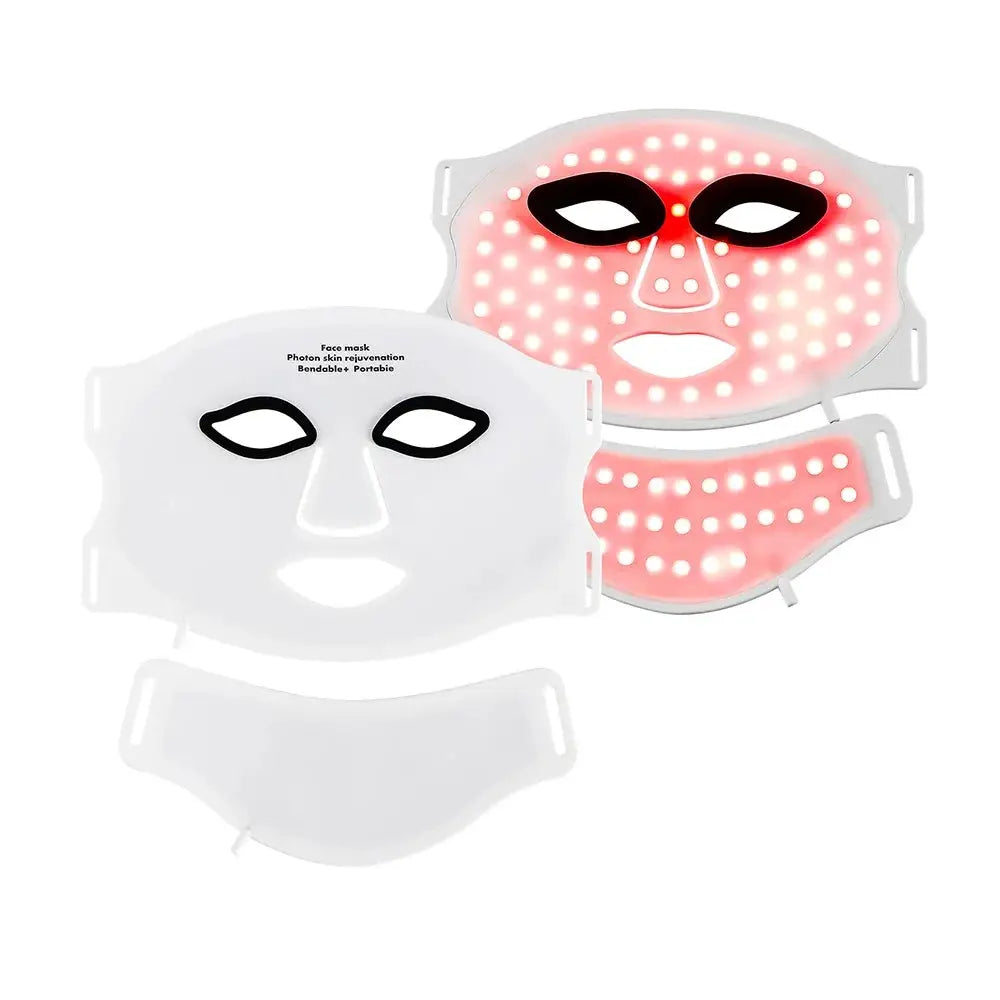 Wireless LED Face Mask with Neck 7 Colors LED Silicone Mask Photon Beauty Mask Skin Tighten Repair Skin Flexible Facial Mask from PriceLows™
