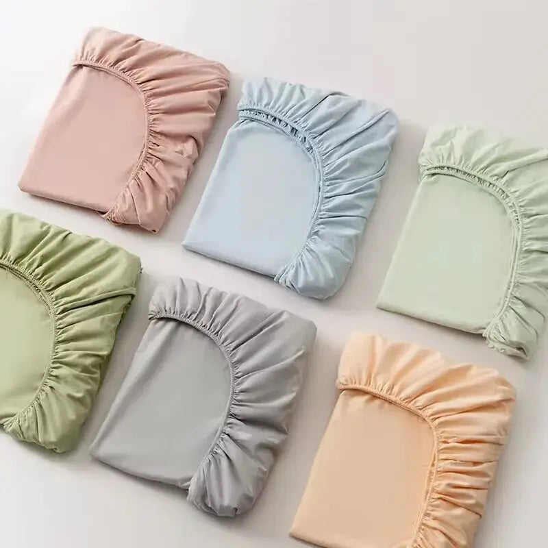 Fitted Bed Sheet | Soft Cotton | Solid Color | Twin Full Queen King