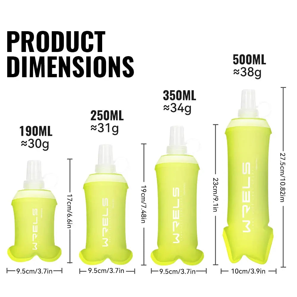 WRELS TPU Soft Folding Water Bottle BPA-Free Collapsible Flask Running Camping Hiking Travel Convenient Lightweight Water Bottle from PriceLows™