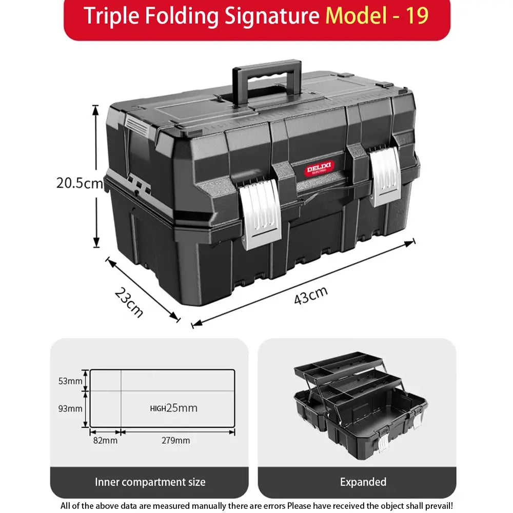 Heavy Duty Folding Tool Box Triple Layer Storage Organizer for Home Repair Automotive And Workshop Tools from PriceLows™
