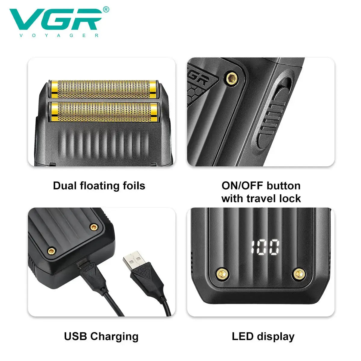 Electric Shaver | Stainless Steel Blade | Over 90 Min Battery Life | For Men