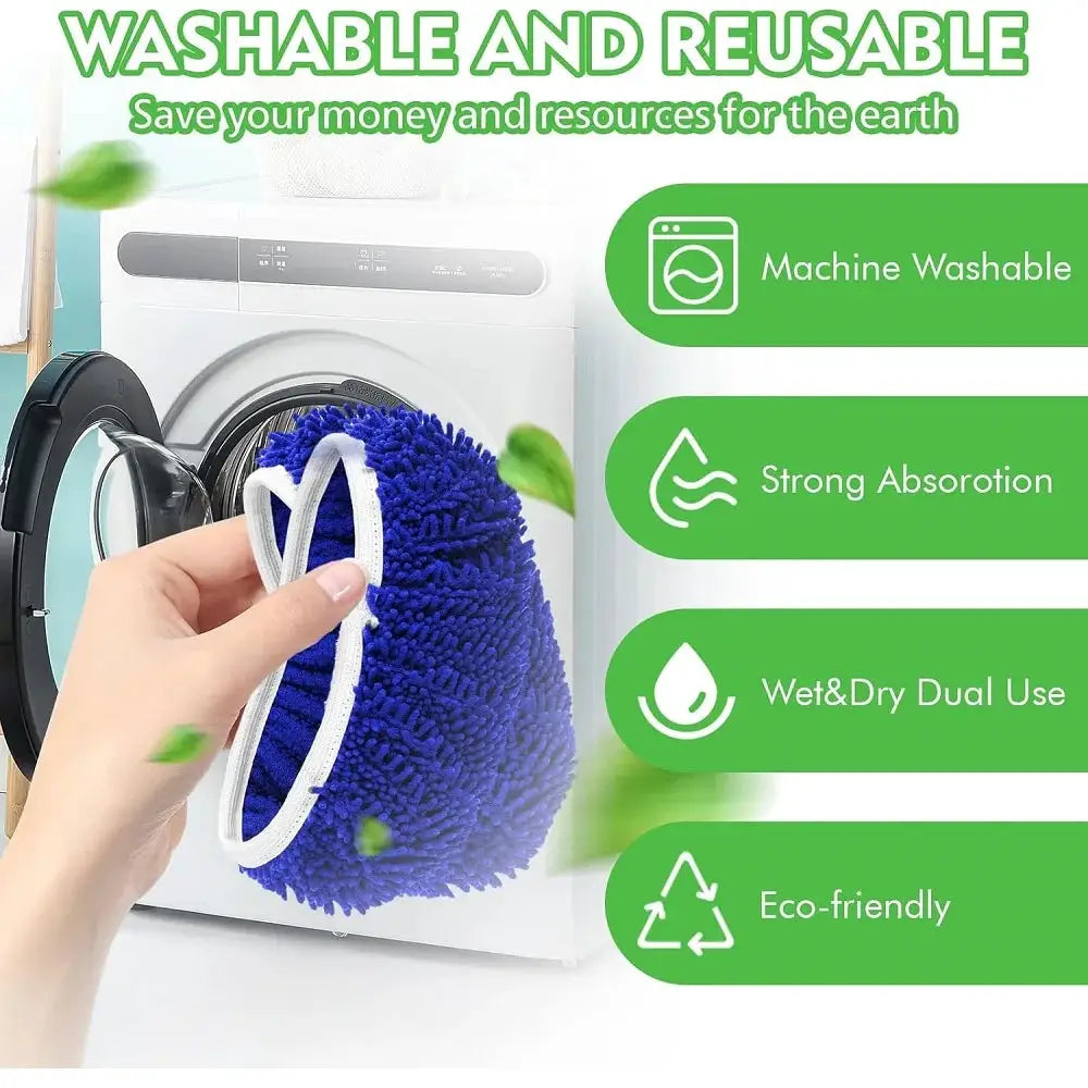 3pcs Reusable Microfiber Mop Pads for Swiffer Sweeper Mop Dry & Wet Mopping Cloths Washable Wet Pads Refill for Mopping Floors from PriceLows™