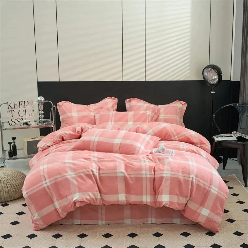 Duvet Cover | 100% Cotton | Plaid Style | 160X210 And 220X240