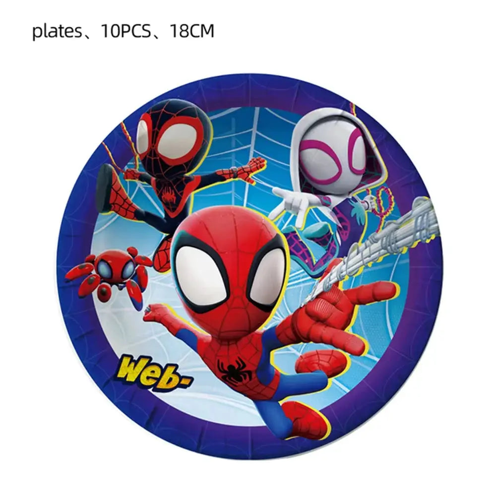Spider Birthday Party Supplies | Disposable Tableware Set | 3D Balloon | Kids