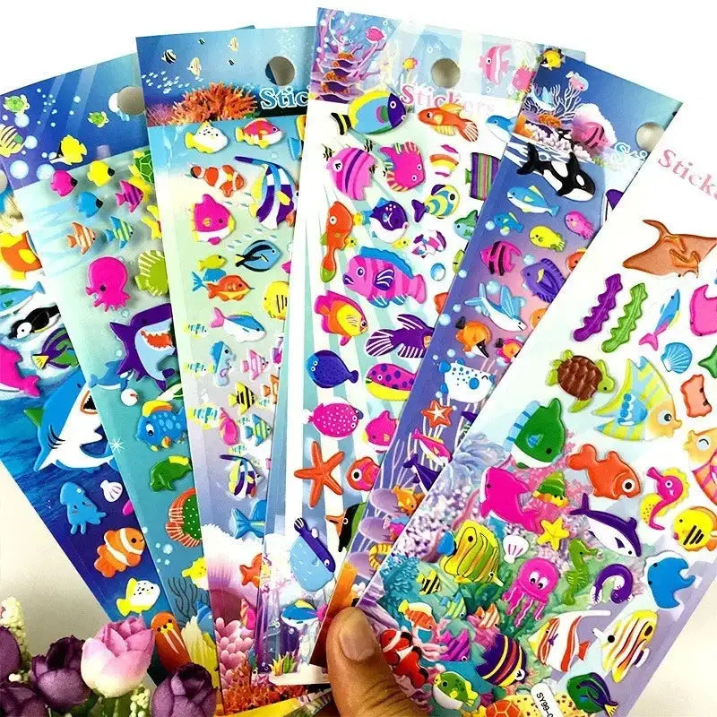 6 Sheets 3D Bubble Sticker Car Truck Plane Traffic Waterproof Cartoon Anime Stickers For Girl Boy Kids Funny Educational Toys from PriceLows™