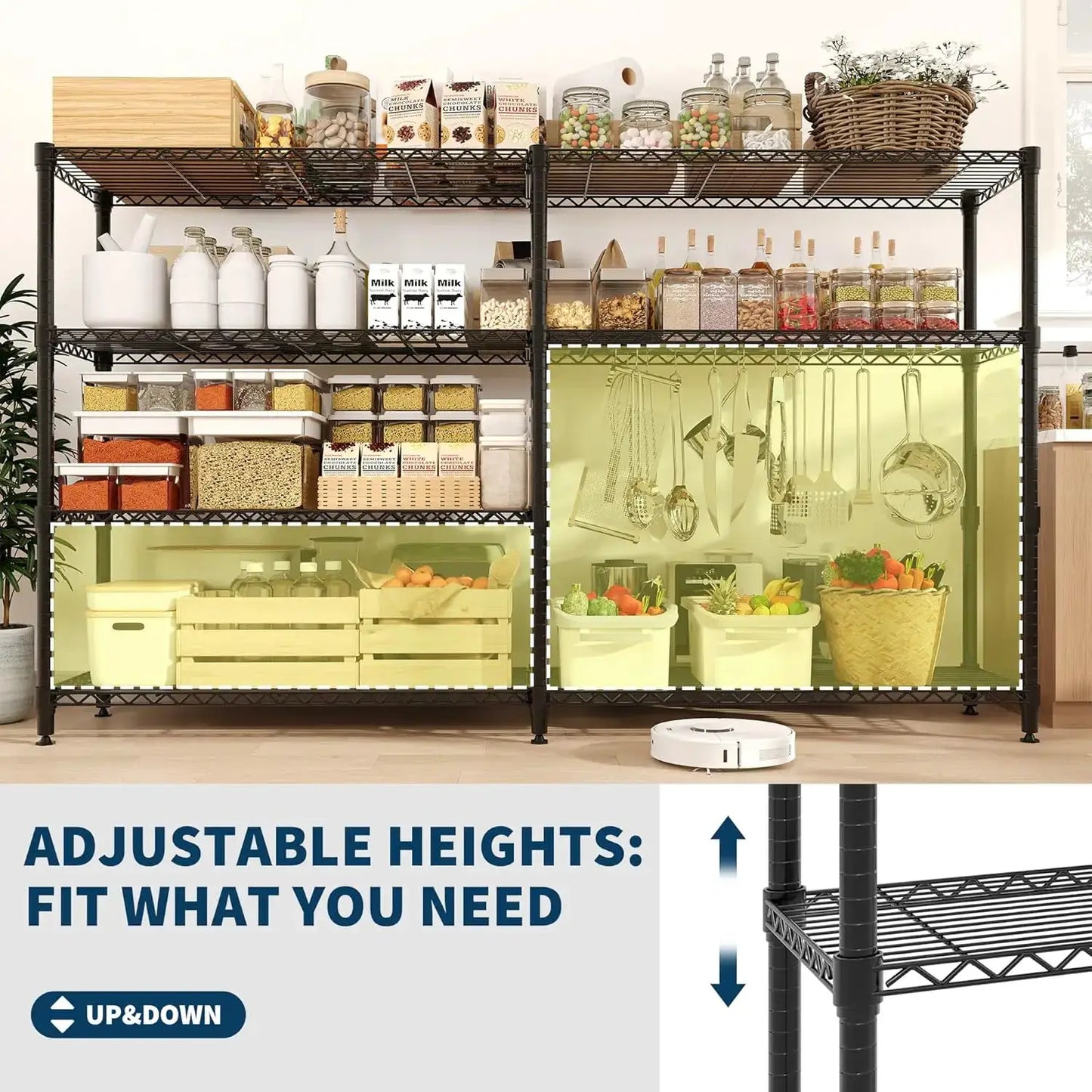 Heavy Duty Storage Shelves 4/5 Tiers Metal Shelving Unit Adjustable Organization Pantry Shelves for Kitchen Garage Commercial from PriceLows™