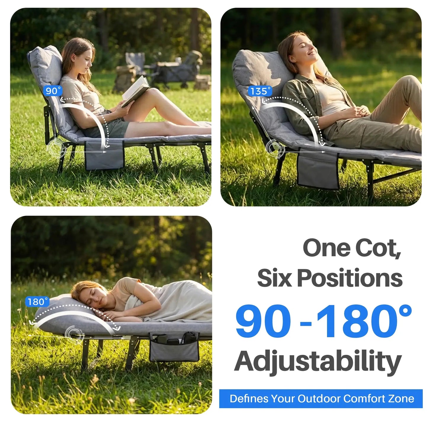 Folding Camping Bed | Mattress Included | 450 Lbs Capacity | Carry Bag Included