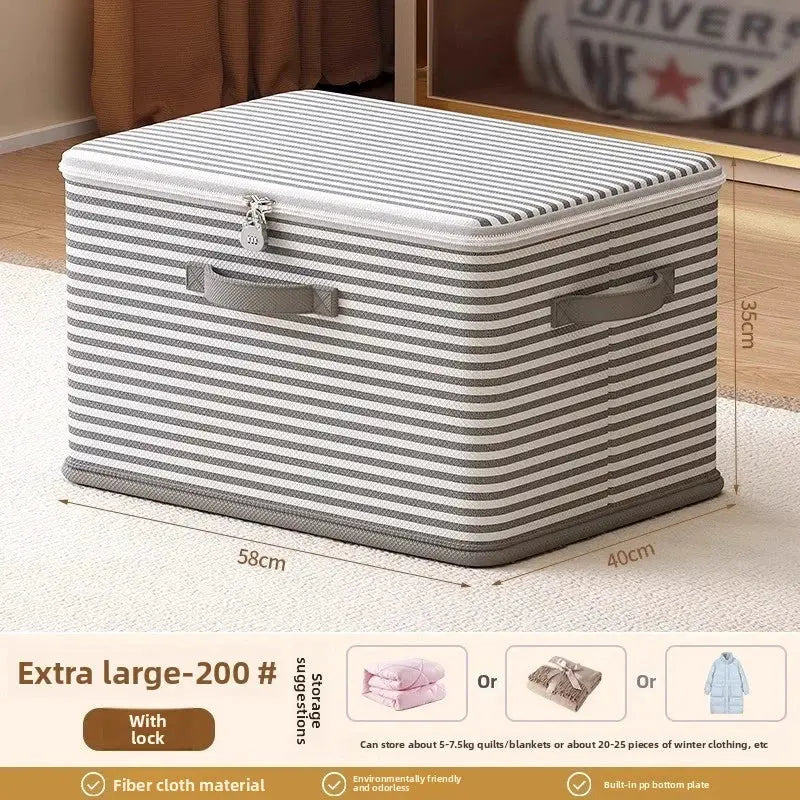 Lockable storage box, used for organizing clothes, blankets, toys in wardrobes, foldable password storage box from PriceLows™