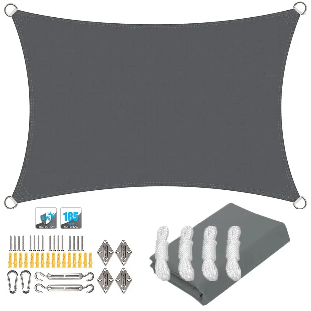 Rectangle Sun Shade Sail | Waterproof Oxford Canopy | UV Blocking Outdoor Shelter