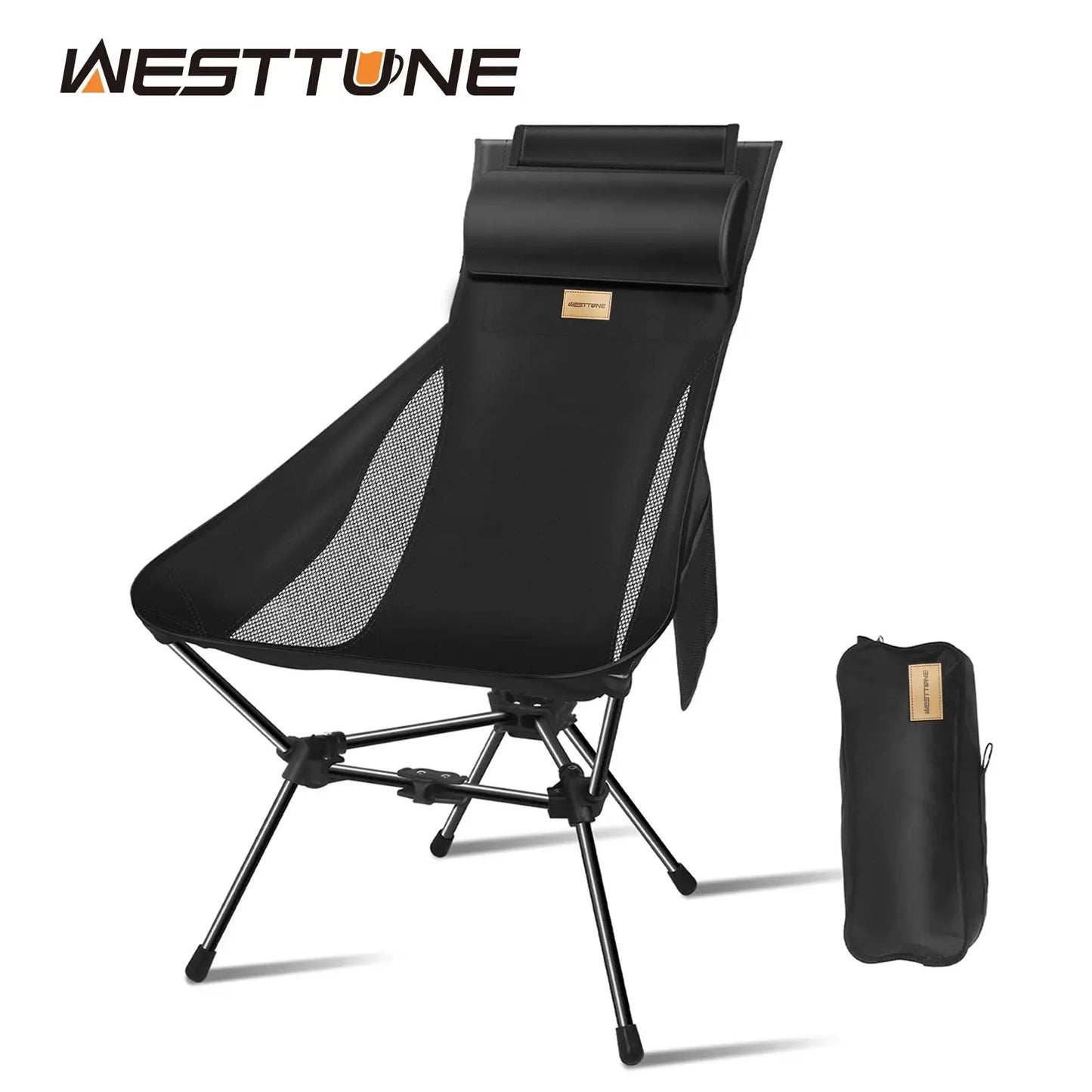 Camping Chair | Lightweight Folding | High Back With Head Support | One Size