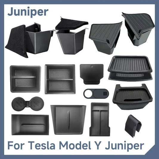 For Tesla Model Y Juniper Accessories Storage Box Set Trunk Seat Console Armrest Storage Box for Tesla Model Y Juniper 2026 2025 from PriceLows™