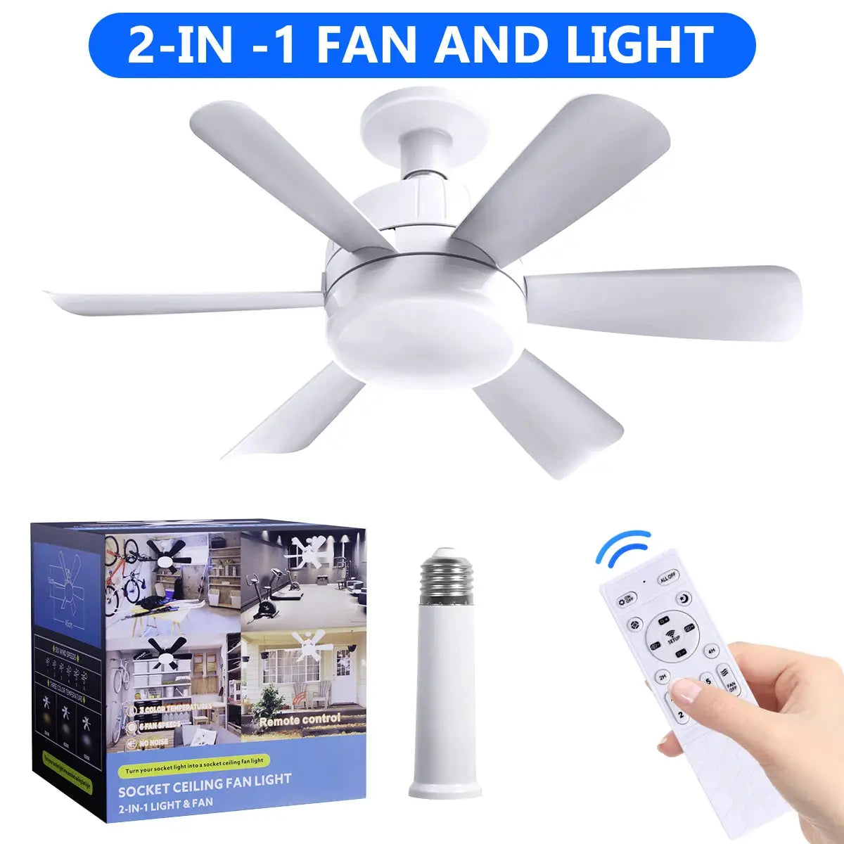 LED Ceiling Fan Light | E26 Socket | Remote Control | Three Color Temperatures