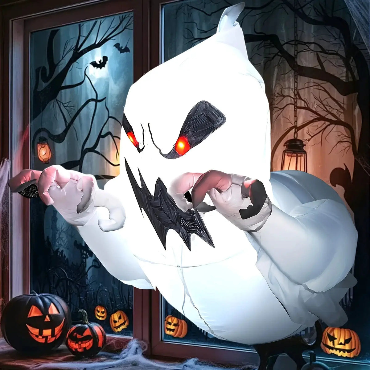 Inflatable Ghost Decoration | 3.3 Ft Outdoor | Built In Led | Halloween Prop