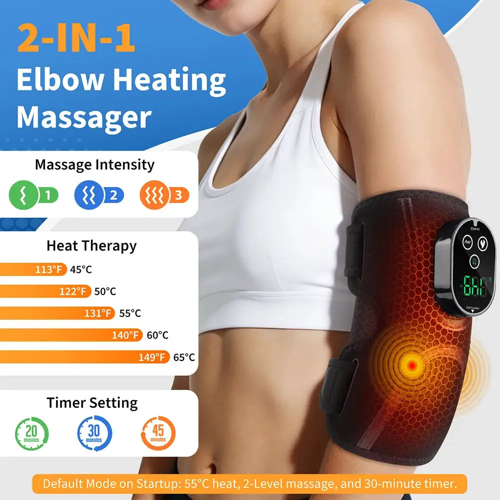 Electric Elbow Brace | Adjustable Heating Wrap | Cordless USB Power