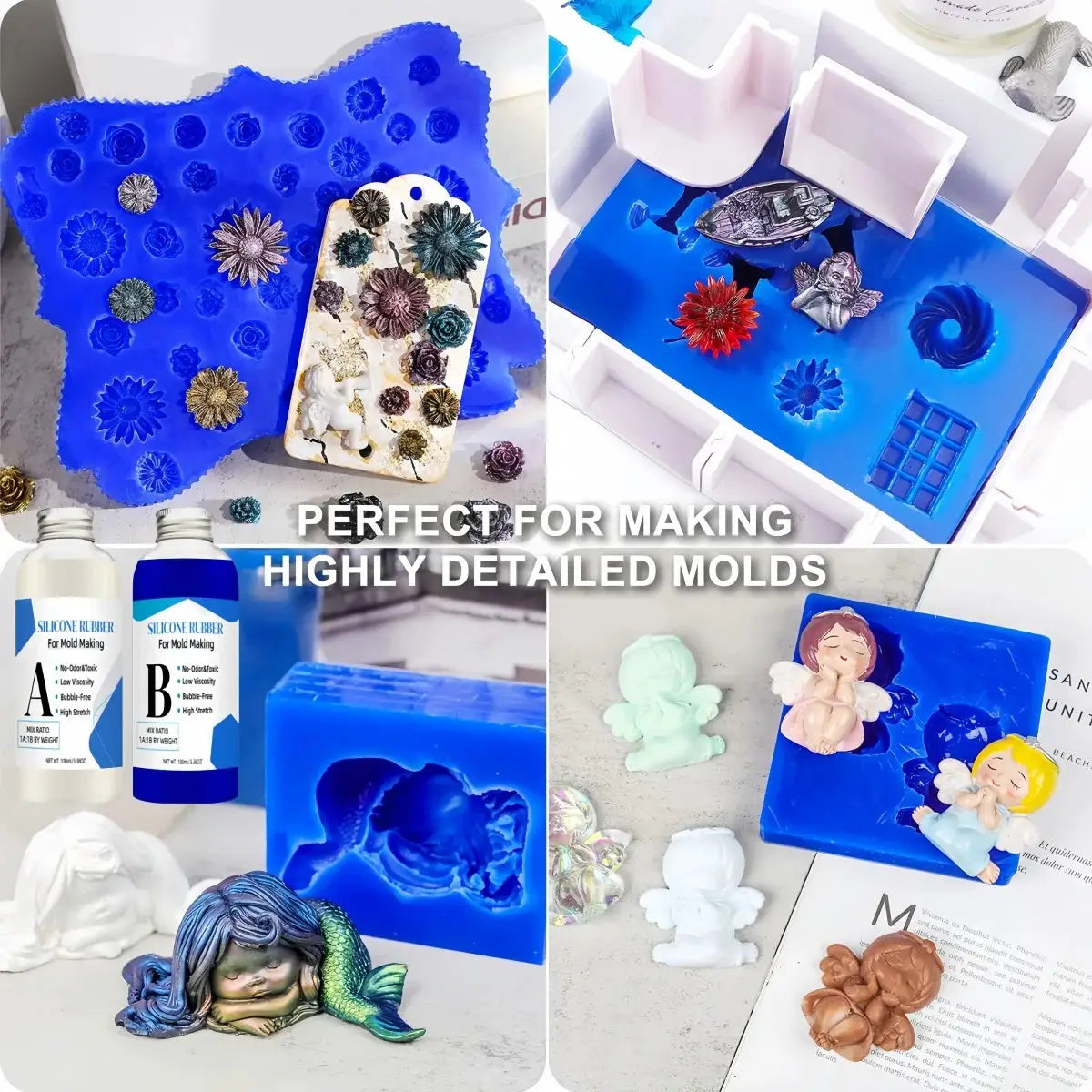 Silicone Mold Kit | 32oz High-Performance | Fast Curing | Resin & Jewelry