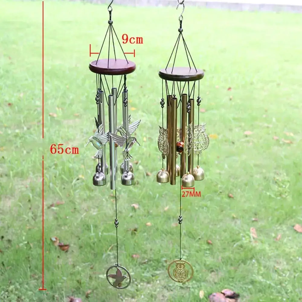 DIY Wind Chimes Outdoor Owl Hummingbird Hanging Ornament Home Copper Bells Garden Yard Decoration from PriceLows™