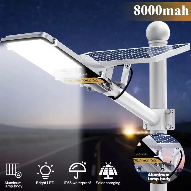 Aluminum 8000mah High Power Solar Light Outdoor Solar Street Light Waterproof Street Light For Garage Garden Terrace wall lamp from PriceLows™