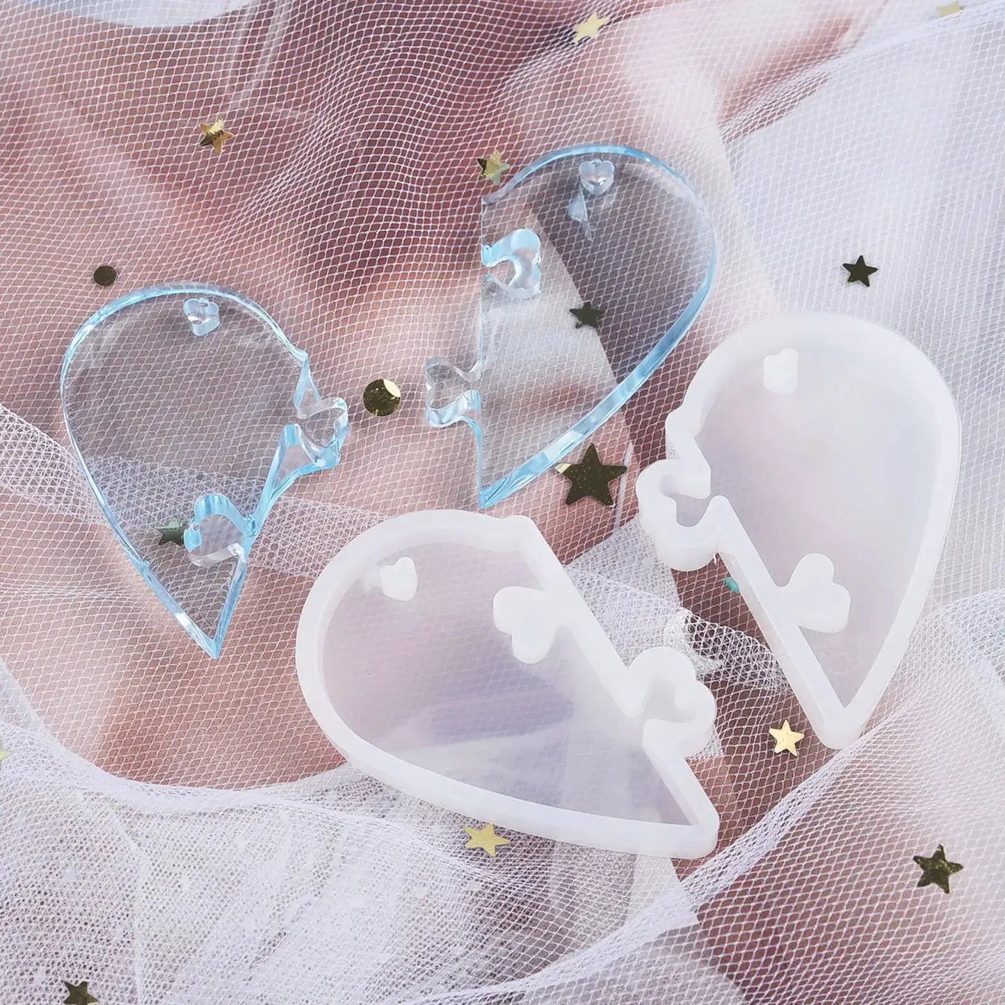 Crystal Epoxy Resin Molds | Heart Cat Claw Cabochon | Silicone Jewelry Pendant