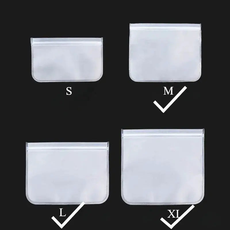 Reusable Food Storage Bags | Leakproof | Food Grade EVA | Stand Up Zip