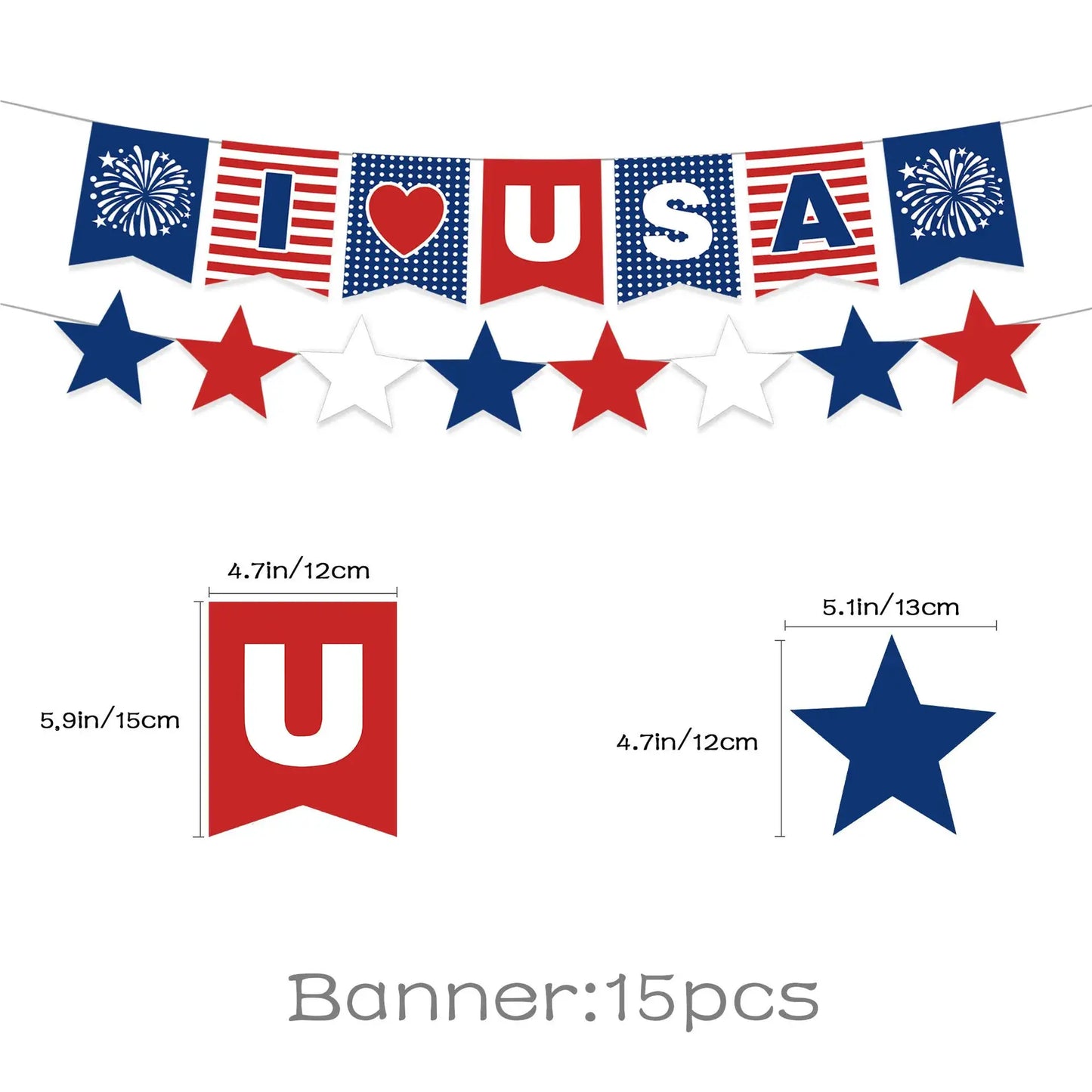 Patriotic Party Supplies | 4th Of July Banner, Balloon & Plate Set